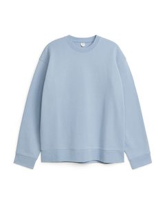 Badstof Sweater Met Relaxte Pasvorm Lichtblauw