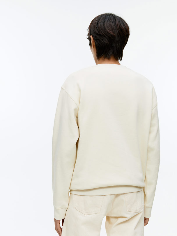 ARKET Badstof Sweater Met Relaxte Pasvorm Gebroken Wit