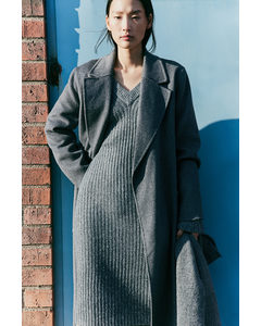 Rib-knit Dress Grey Marl