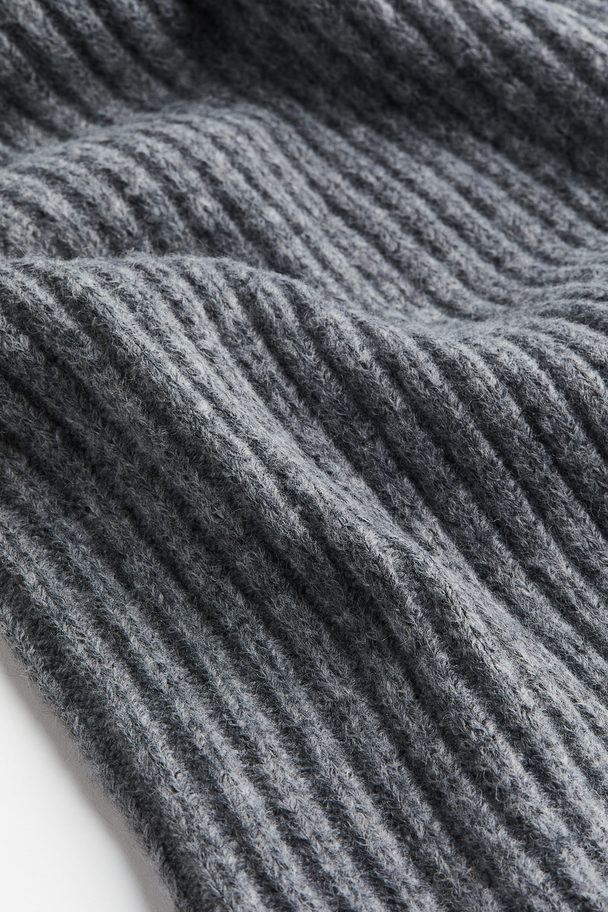 H&M Rib-knit Dress Grey Marl