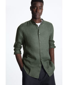 Regular-fit Hemp Shirt Dark Green