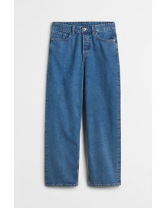 Loose Jeans aus Baumwolldenim Blau