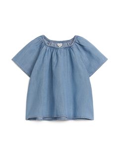 Gathered Top Blue