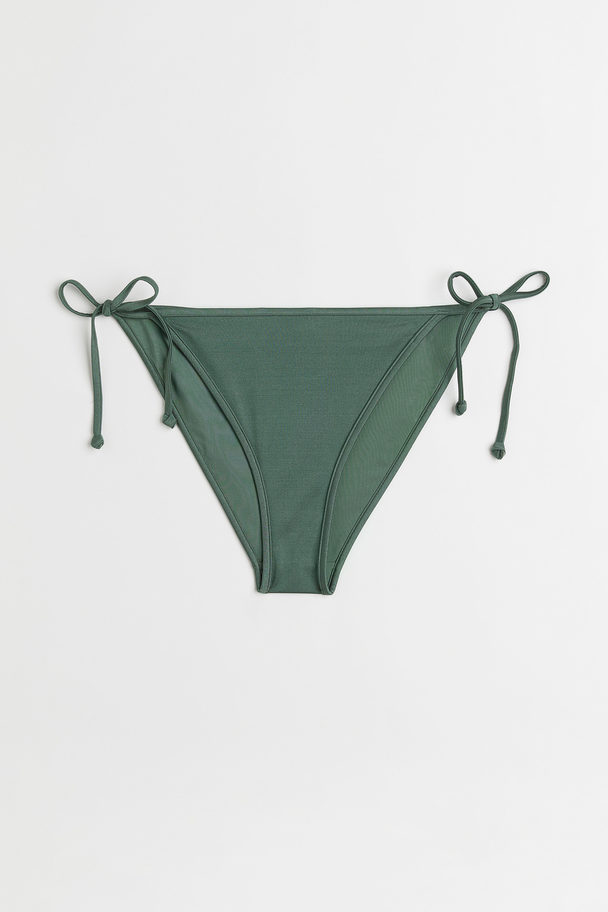 H&M Tie Tanga Bikini Bottoms Dark Green