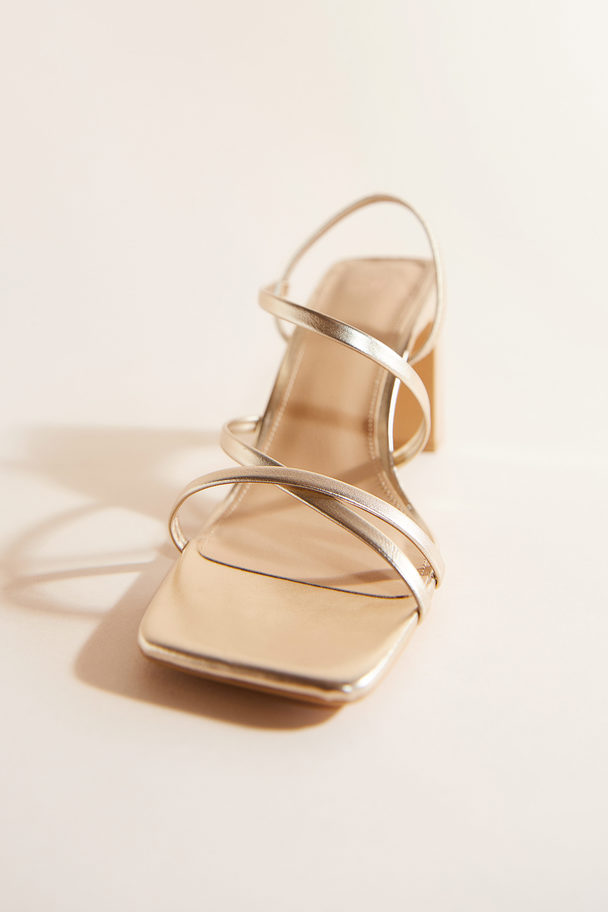 H&M Block-heeled Sandals Gold-coloured