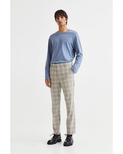 Slim Fit Trousers Light Greige/checked