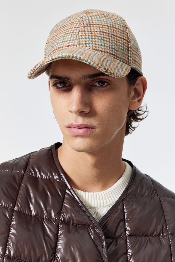 H&M Wool-blend Cap Beige/checked