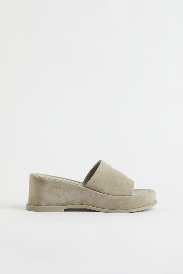 H&M Slip In-sandaler Pistagegrön