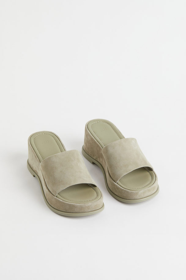 H&M Slip In-sandaler Pistagegrön