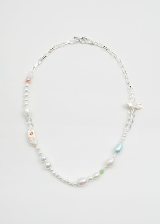 & Other Stories Freshwater Pearl Necklace Cream