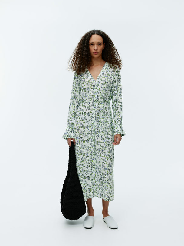 ARKET Mid-length Print Dress Light Green/floral