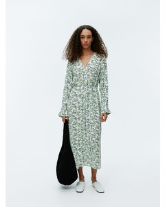 Mid-length Print Dress Light Green/floral