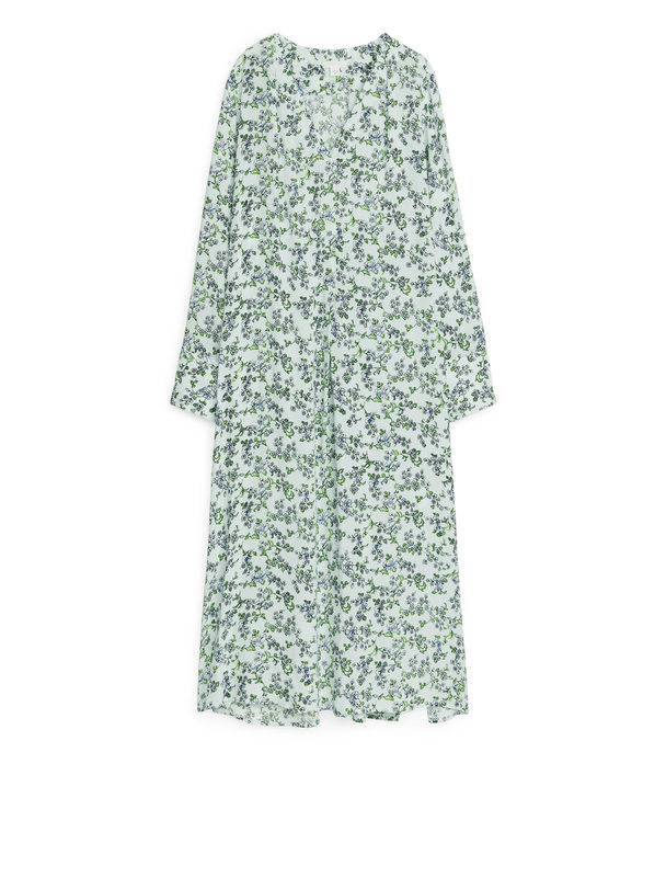 ARKET Mid-length Print Dress Light Green/floral