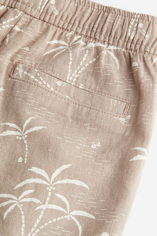 H&M 4-piece Dressy Set Beige/palm Trees