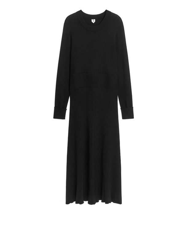ARKET Knitted Wool Blend Dress Black