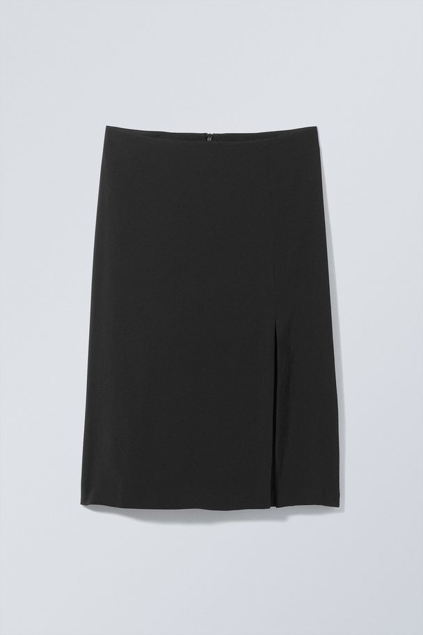 Weekday Embrace Cupro Skirt Black