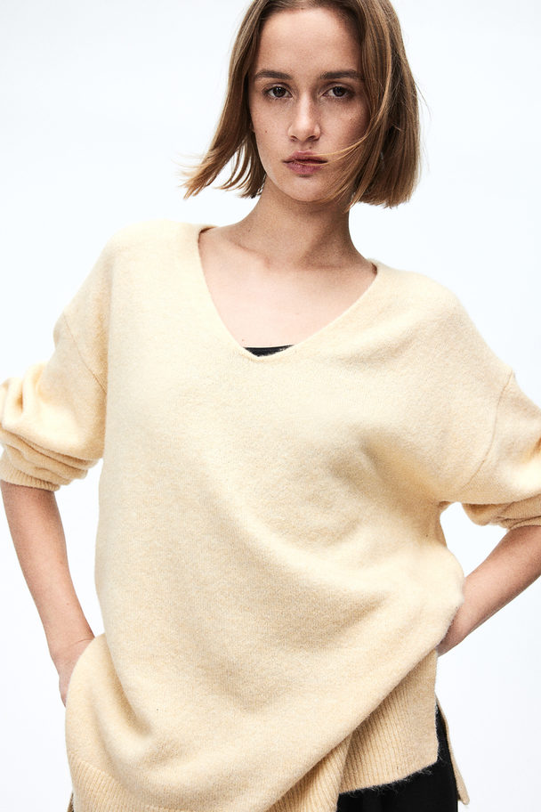 H&M Oversize-Pullover Blassgelb
