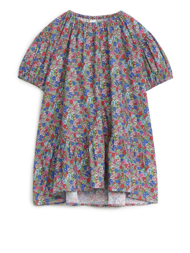 ARKET Gathered Cotton Dress Multi/flowers