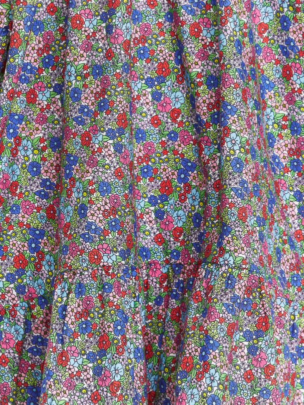 ARKET Gathered Cotton Dress Multi/flowers