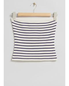 Tube Top White/navy Striped