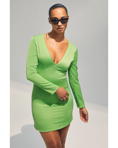 V-neck Dress Green