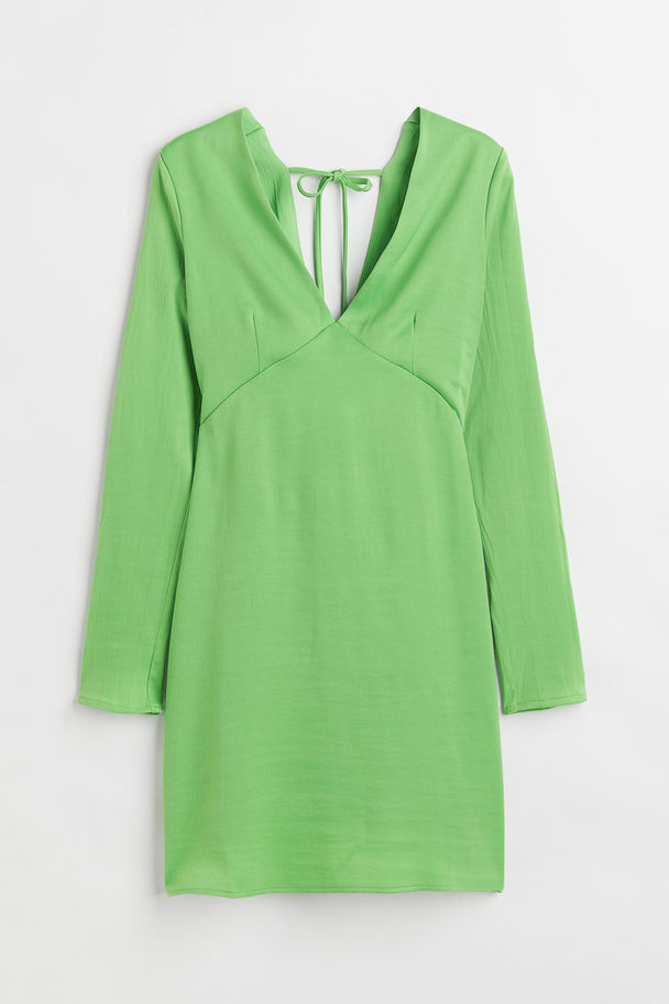H&M Kleid mit V-Ausschnitt Grün