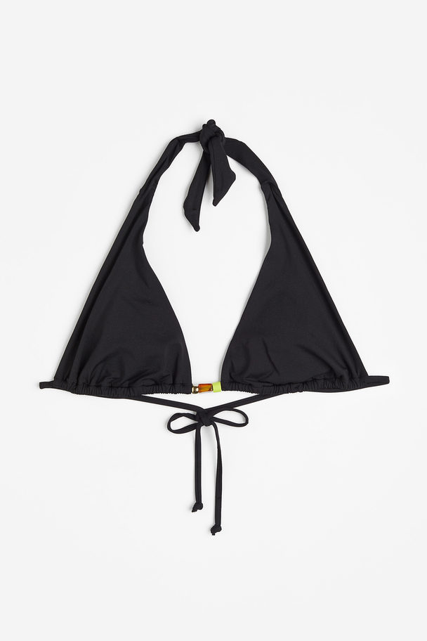H&M Vattert Trekant-bikinitopp Sort