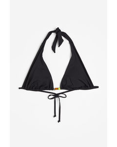 Padded Triangle Bikini Top Black