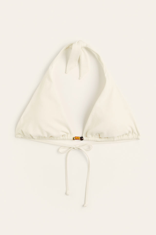 H&M Wattiertes Triangel-Bikinitop Weiß