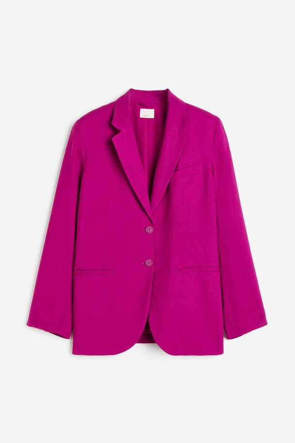 H&M Single-breasted Blazer Paars