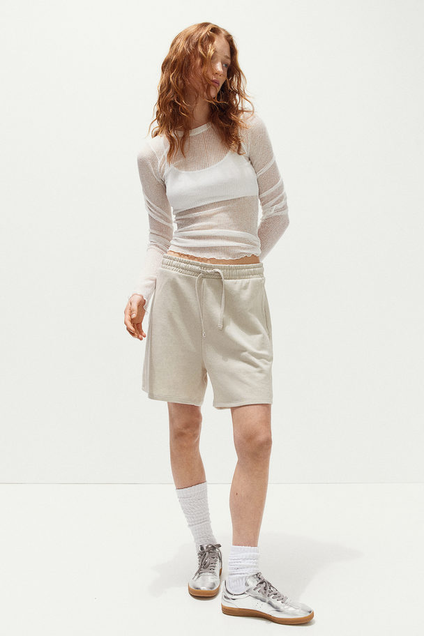 H&M Sweatshort Lichtbeige