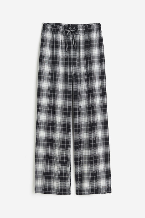 H&M Pyjamabroek Van Twill Zwart/geruit