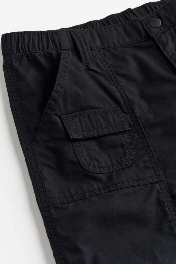 H&M Canvas Cargo Trousers Black