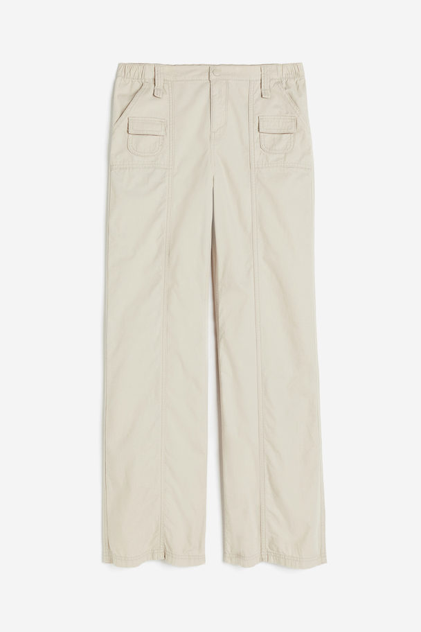 H&M Canvas Cargo Trousers Light Beige