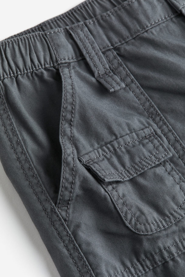 H&M Canvas Cargo Trousers Dark Grey