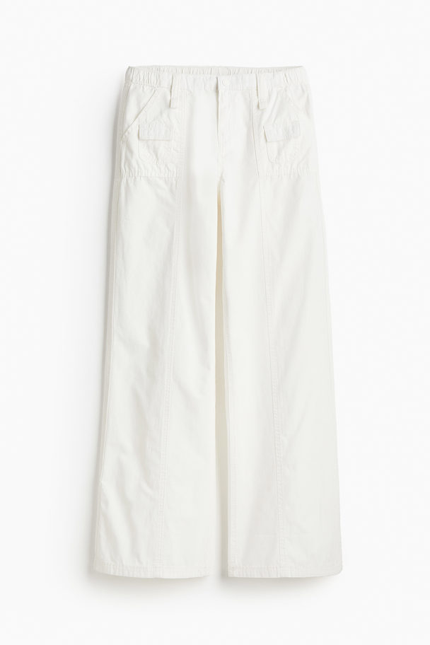 H&M Canvas Cargo Trousers Cream