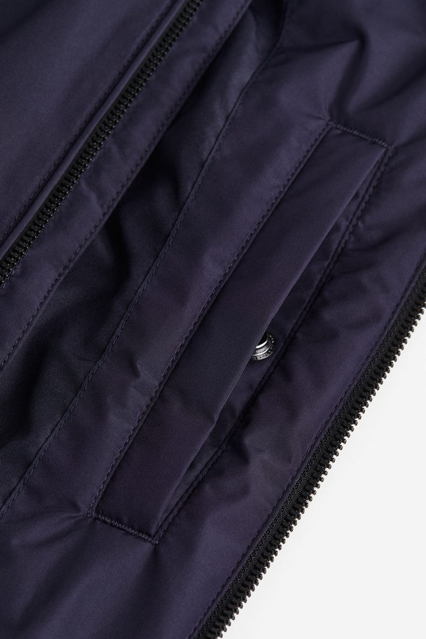 H&M Regular Fit Fleece-lined Gilet Navy Blue