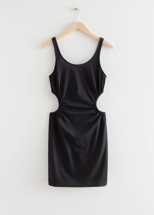 & Other Stories Cut-out Waist Mini Dress Black