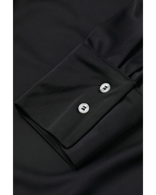 H&M Jersey Shirt Dress Black