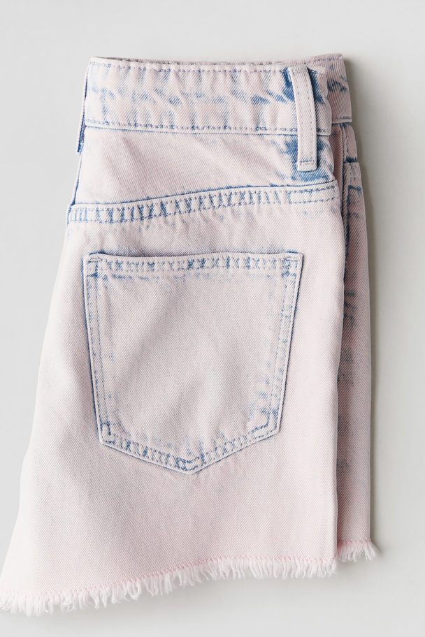 H&M Denim Shorts Light Pink/denim Blue