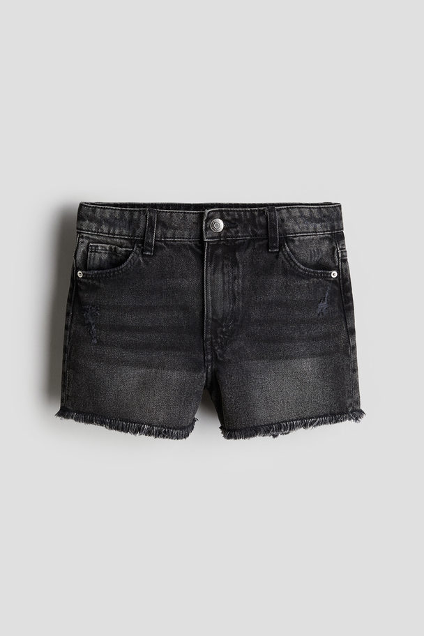 H&M Denim Shorts Washed-out Black