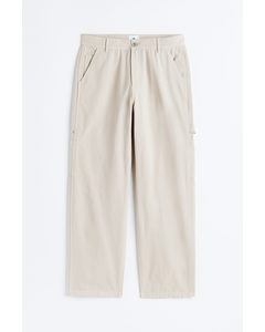 Relaxed Fit Worker Trousers Light Beige