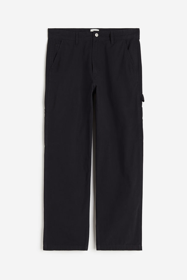 H&M Workerhose Relaxed Fit Schwarz