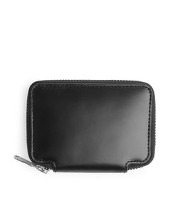 Leather Zip Wallet Black