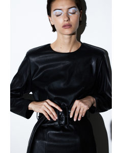 Shoulder-pad Dress Black