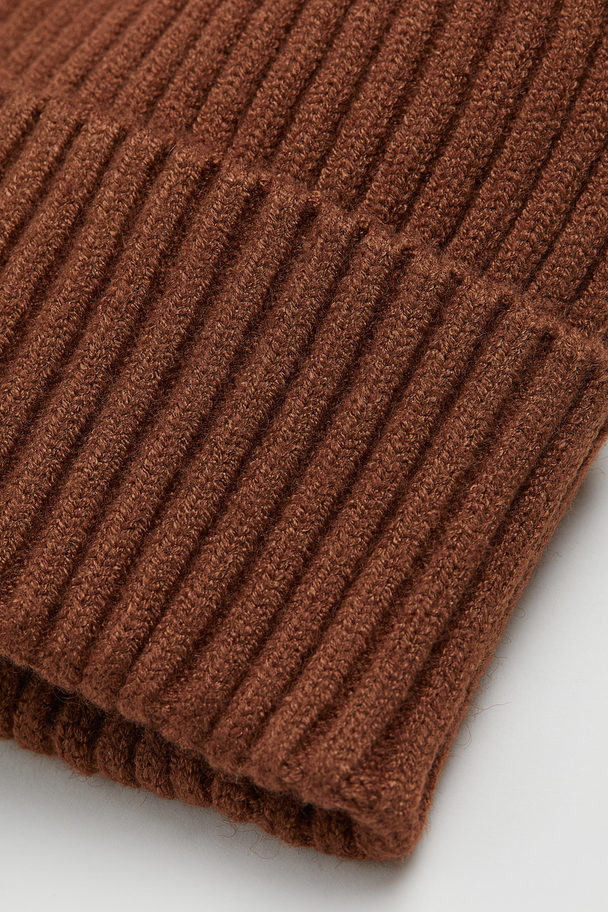 H&M Rib-knit Hat Brown