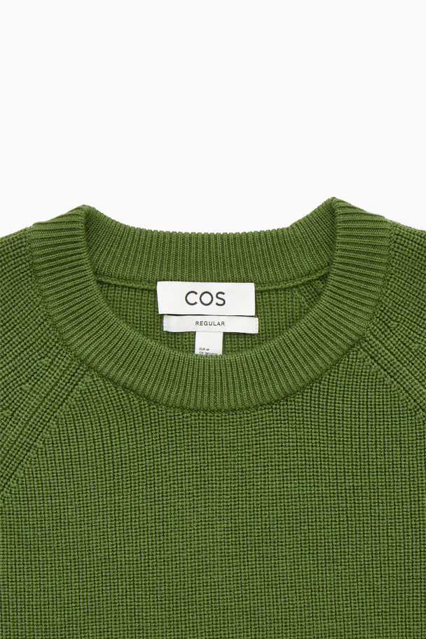 COS Crew-neck Wool Jumper Green