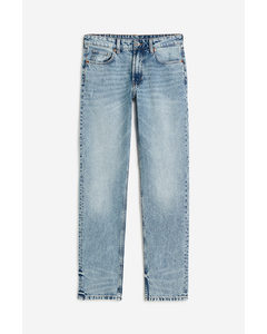 Straight Low Jeans Lys Denimblå
