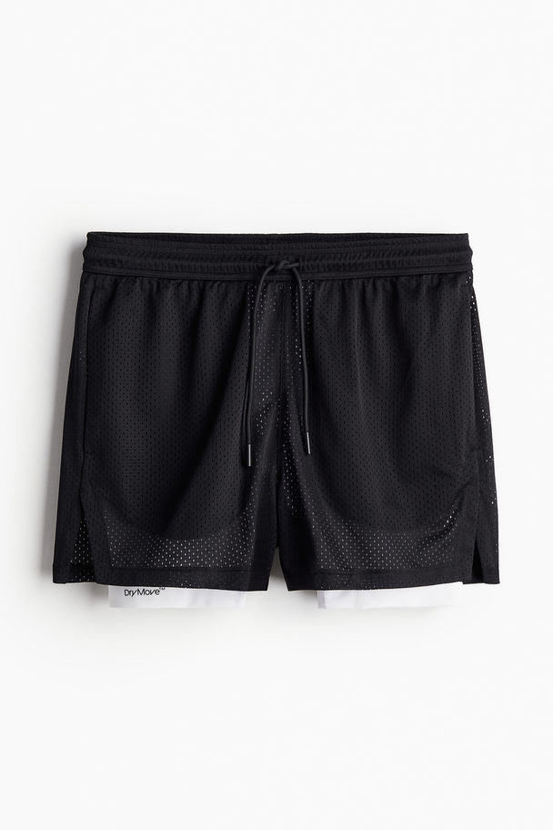 H&M Drymove™ 2-i-1 Træningsshorts Sort