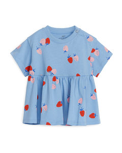 T-Shirt-Kleid mit Print Hellblau